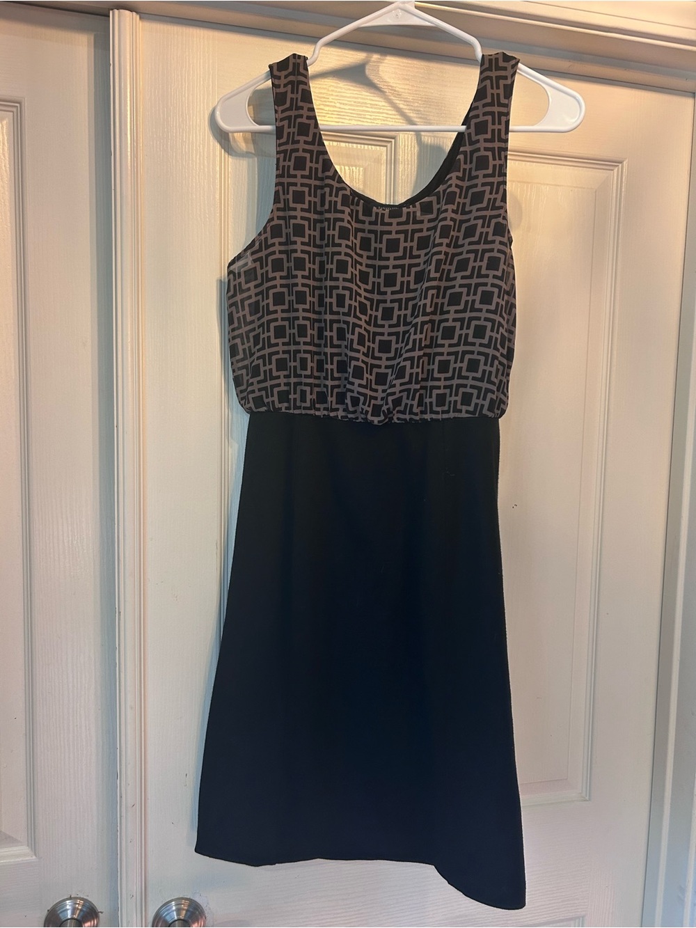 Banana Republic yBlack Dress with Gray Geometric Bodice